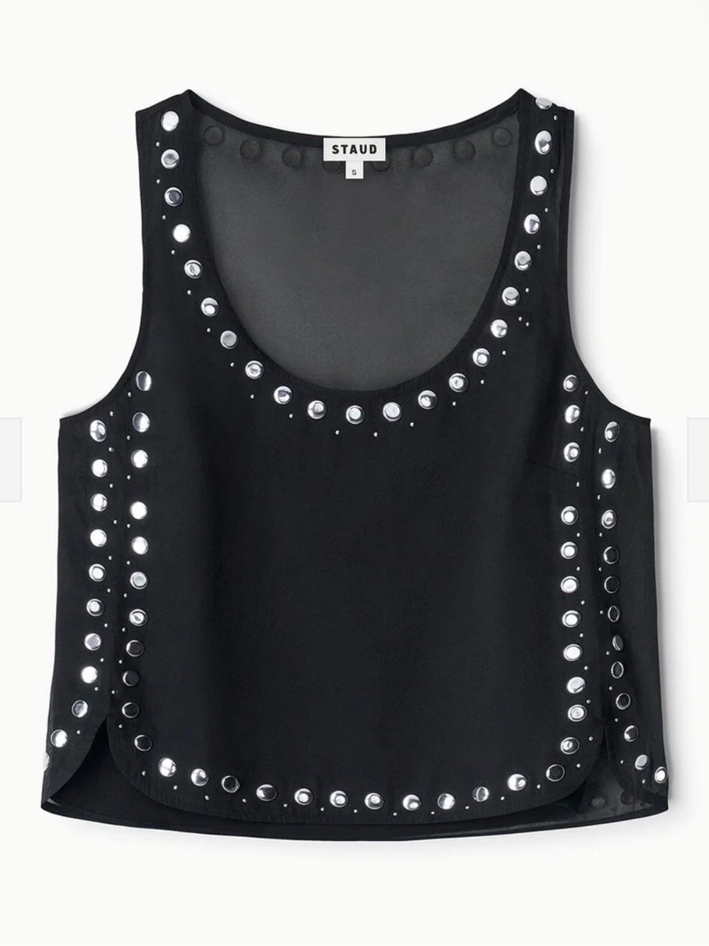 STAUD Black Stud-Embellished Sleeveless Tank - Picture 2 of 2